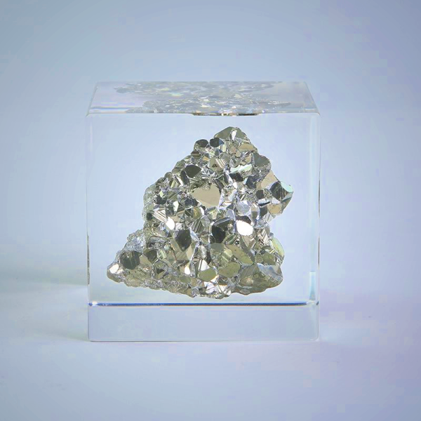 Sola Cube - Pyrite | Preserved Nature in Acrylic
