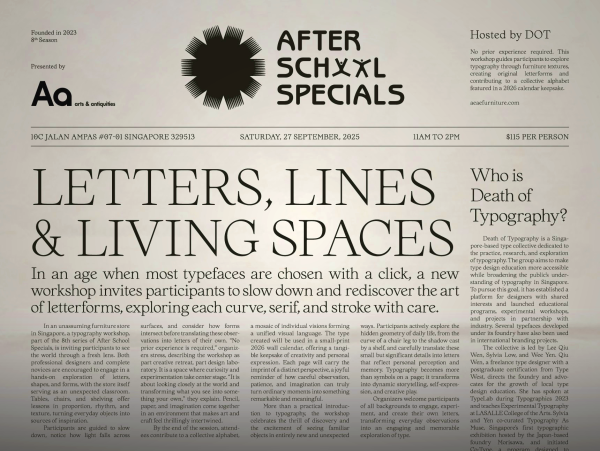 Letter, Lines & Living Spaces: Typography Workshop by Death of Typography