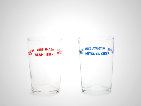 Asahi Promotional Tumbler - Red & Blue Glassware