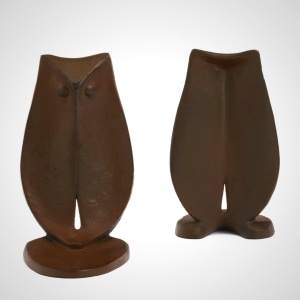 Nambu Tekki Cast Iron Owl Bookend by Tadahiro Baba