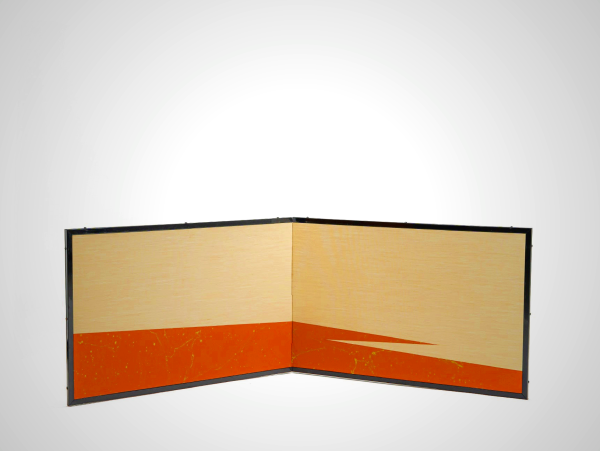 Furosaki Folding Screen with Gold Leaf | Japanese Tea Ceremony Decor