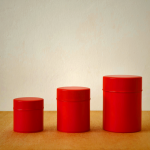 Kato Tin Cans Poinsettia Design - Airtight Storage for Tea Coffee & Snacks