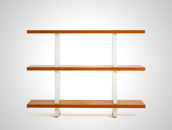 Walnut Open Shelf - Modern Lightweight Shelving Unit