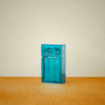 Hard Edge Lighter Clear Blue - Japanese Design Matte Polycarbonate Steel Lighter