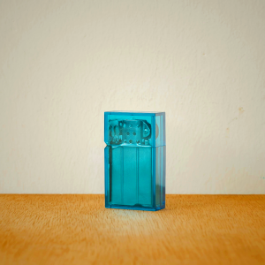 Hard Edge Lighter Clear Blue - Japanese Design Matte Polycarbonate Steel Lighter