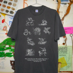 Mythical Chimeras T-Shirt - Washed Black Cotton