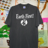 Earth First! Humans Second T-Shirt - Washed Black